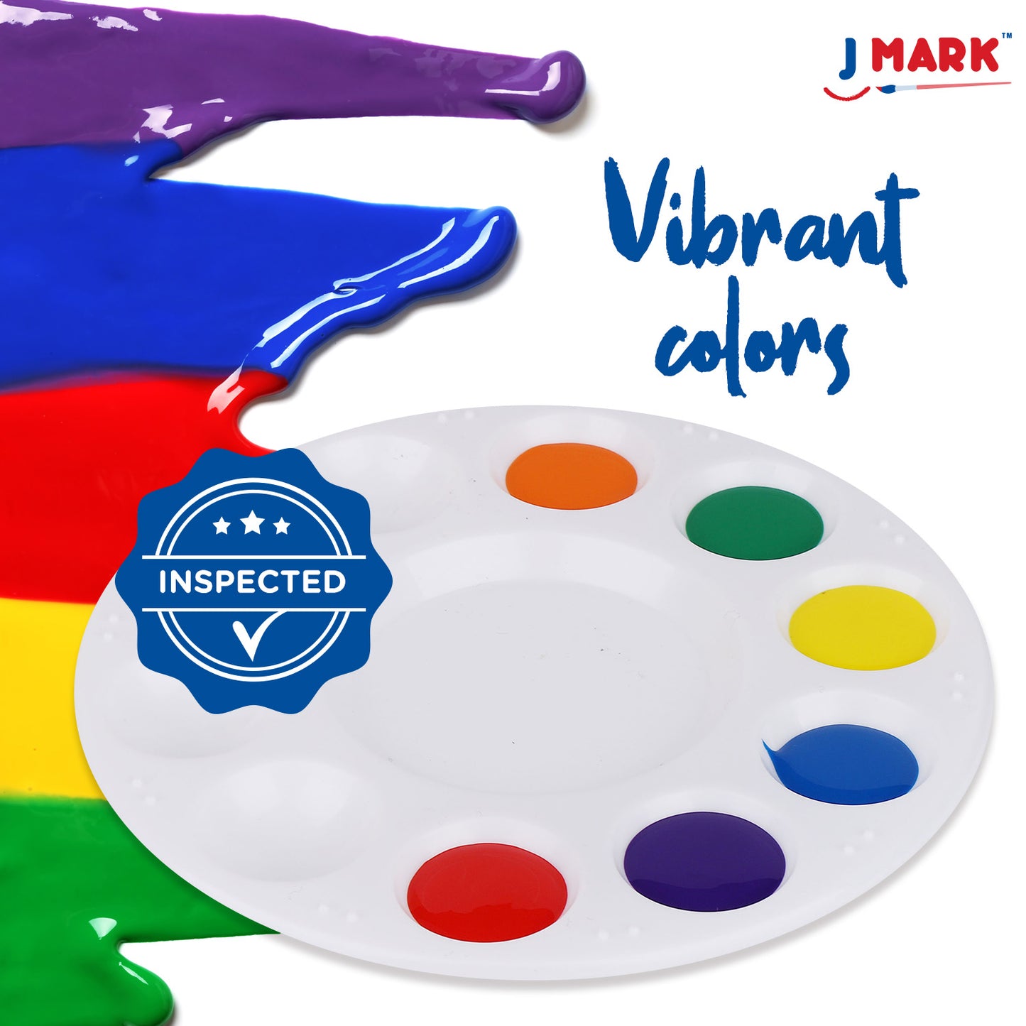 J MARK All Inclusive Toddler Painting Set - Spill Proof Paint Cups, Paint Pad, Brushes, Safe Tempera Toddler Washable Paint, Palette - Toddler Paint Set
