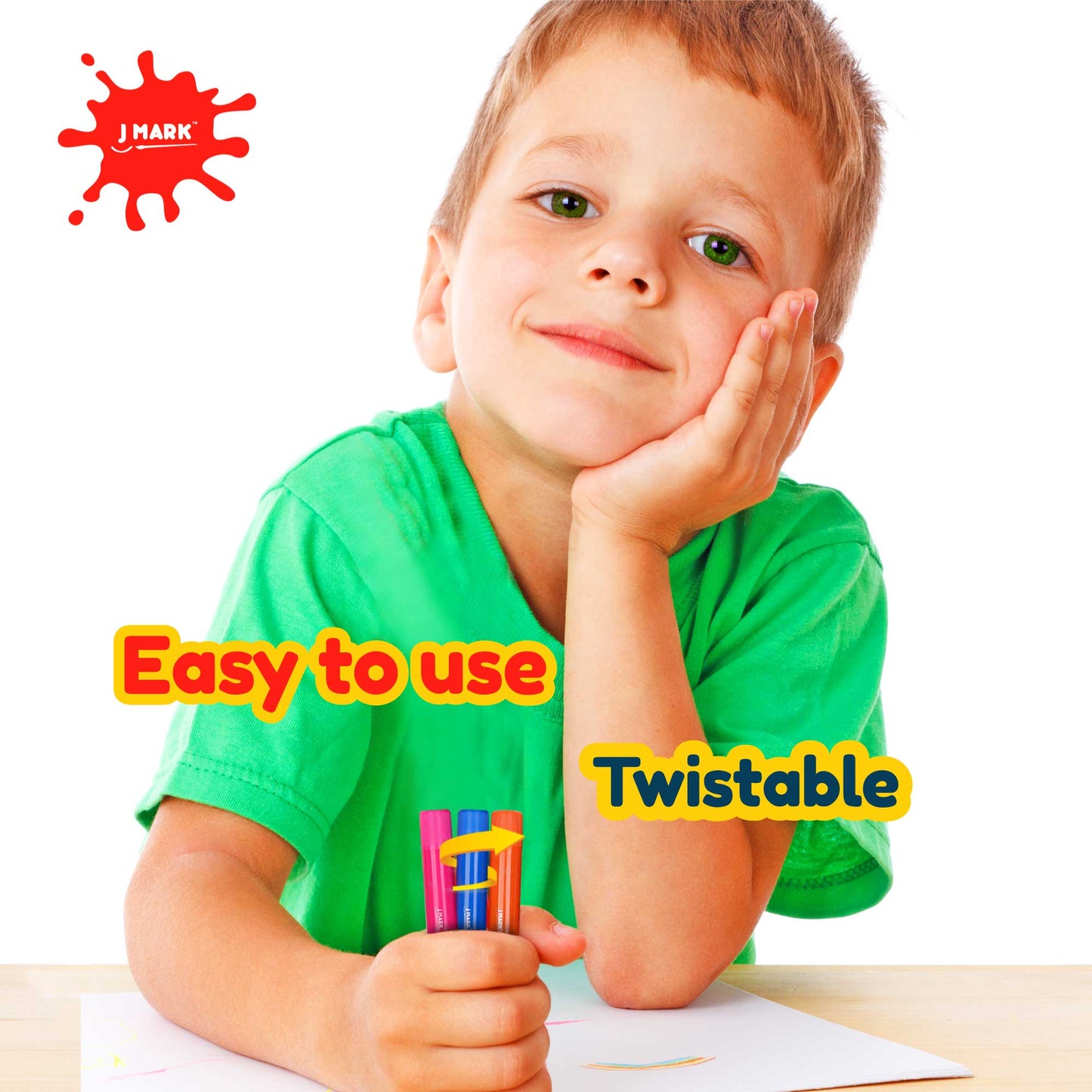 J MARK Solid Tempera Paint Sticks- Including Painting Book and Stencils, Set of Washable Paint Sticks Crayons for Kids - Solid Paint Markers - (36 Colors)
