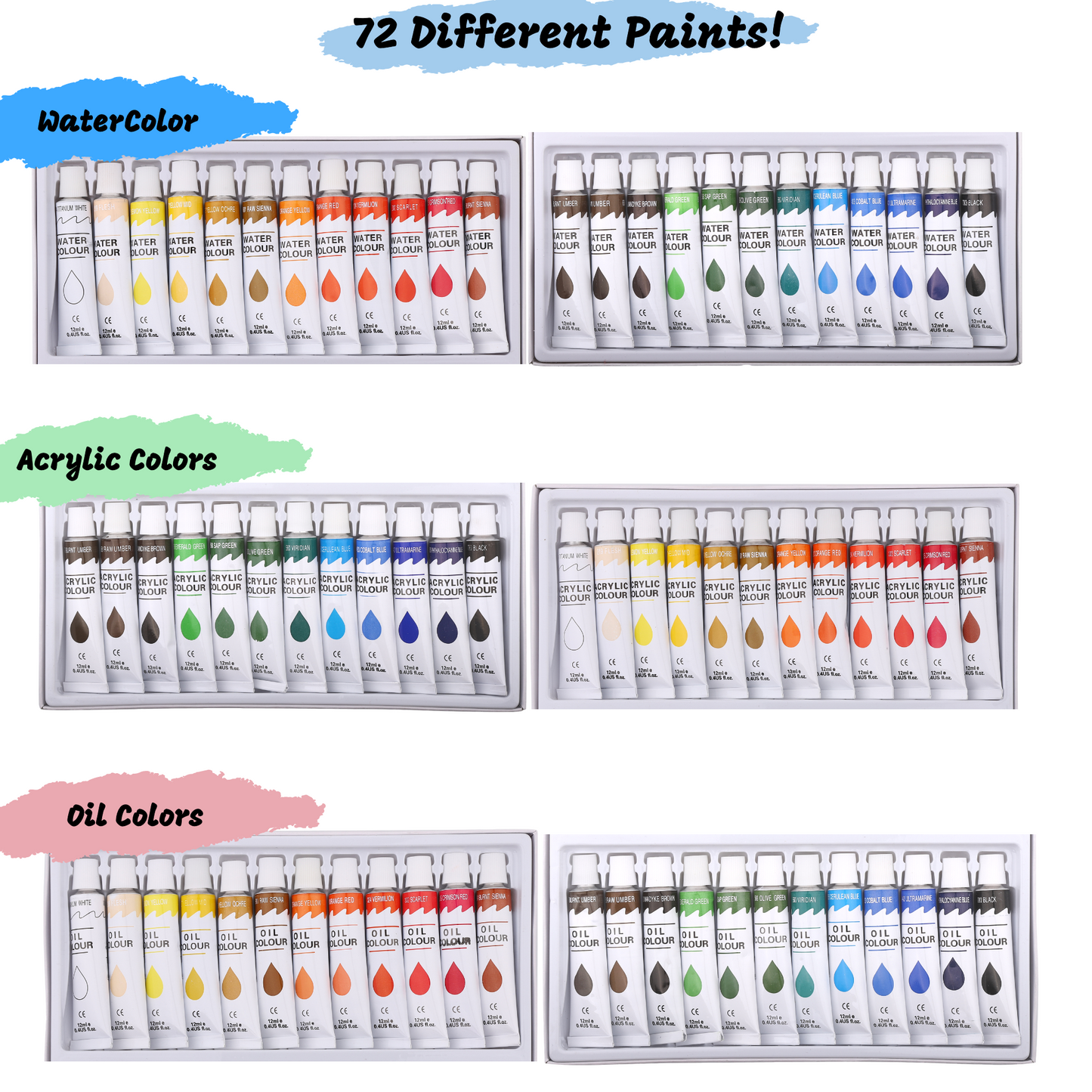 J MARK Premium Large Painting Kit – All in Deluxe Acrylic, Watercolor and Oil Painting Set