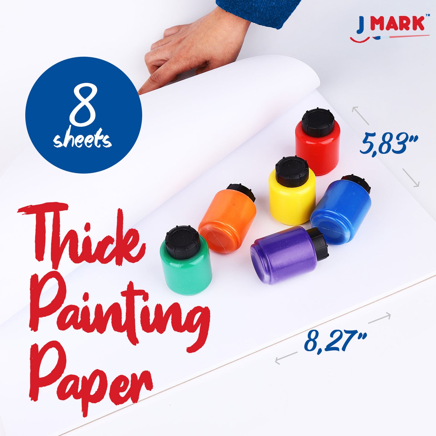 J MARK Complete Toddler Painting Set – Includes Washable Toddler Paint, Art Smock, Toddler Painting Paper, Brushes, Brushes, Toddler Art Set Painting Tools and More