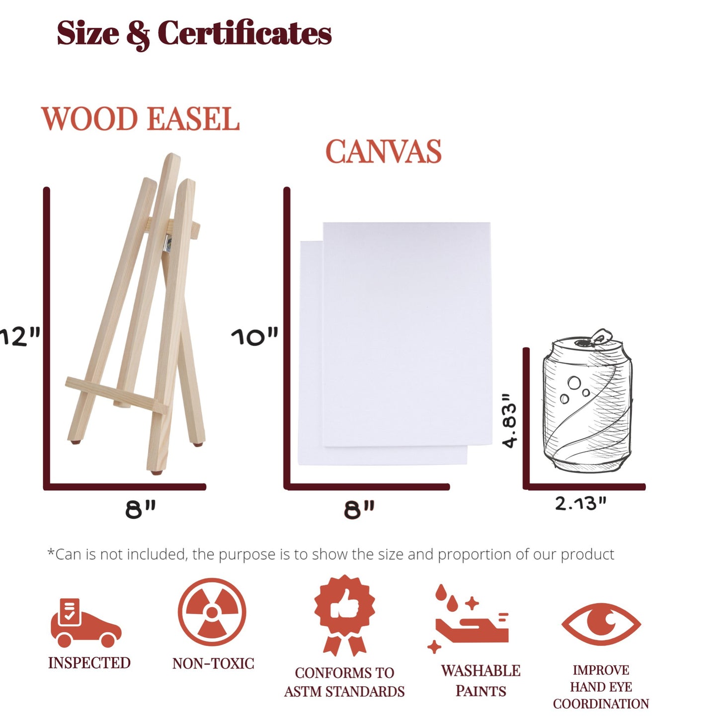 J MARK 63-Piece Acrylic Painting Kit – Included Canvases, Peg, Washable Paints and More