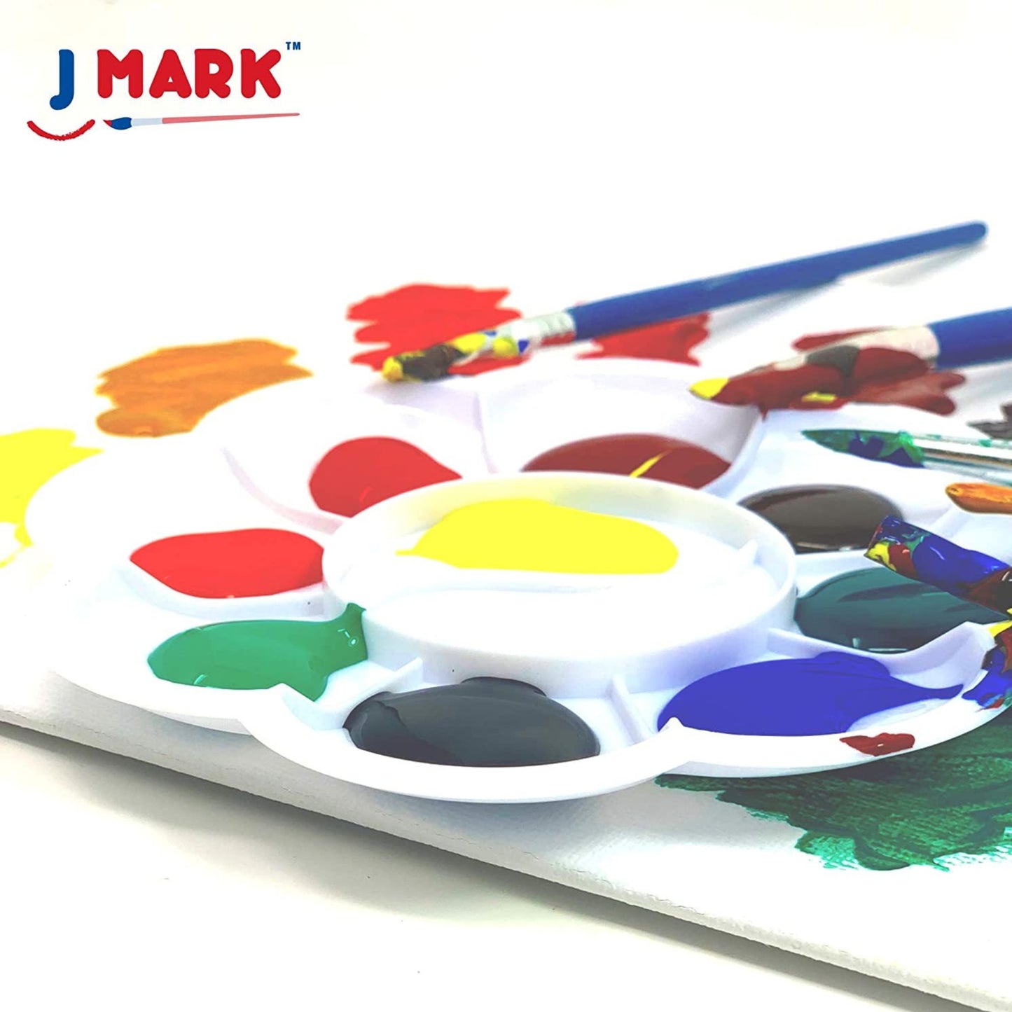 J MARK 63-Piece Acrylic Painting Kit – Included Canvases, Peg, Washable Paints and More