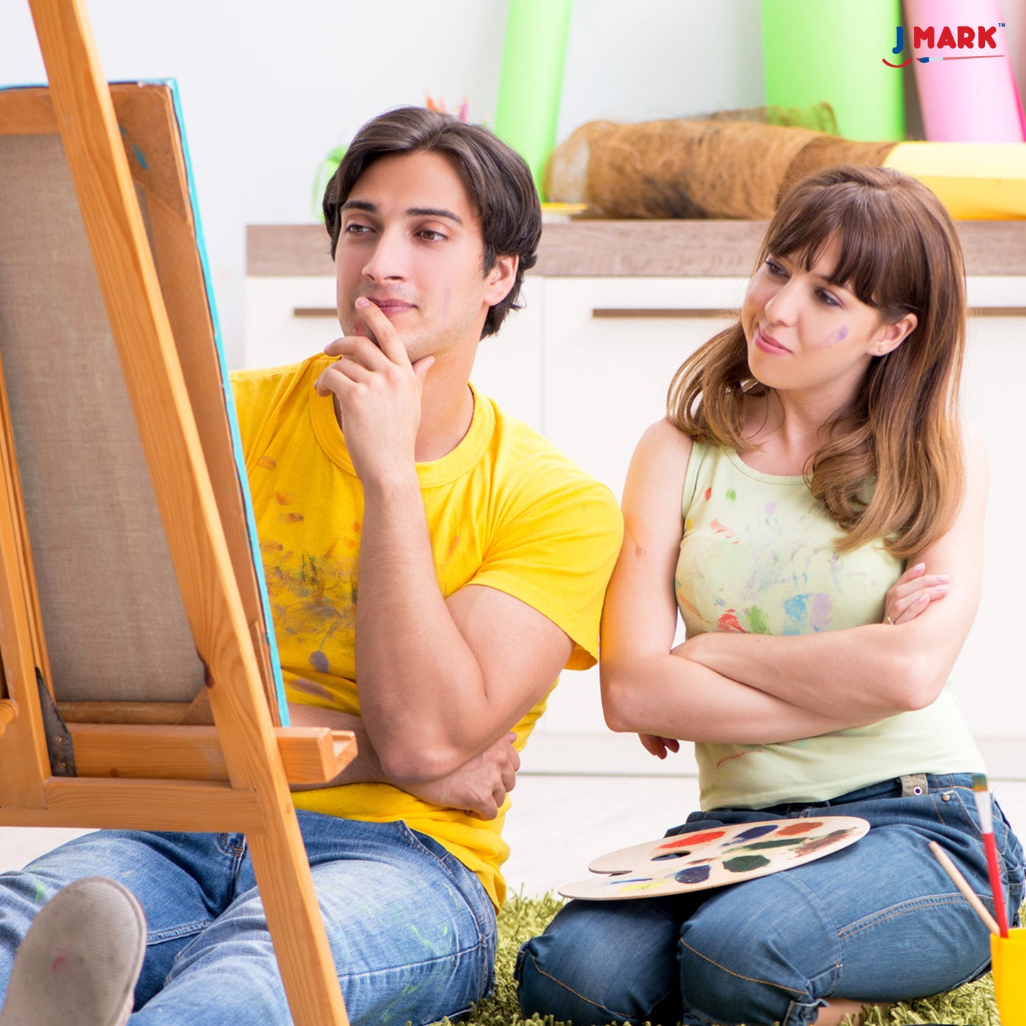 J MARK Painting Kit for Adults - 38 Piece Paint and Canvas Set 24 Acrylic Paints and Accessories
