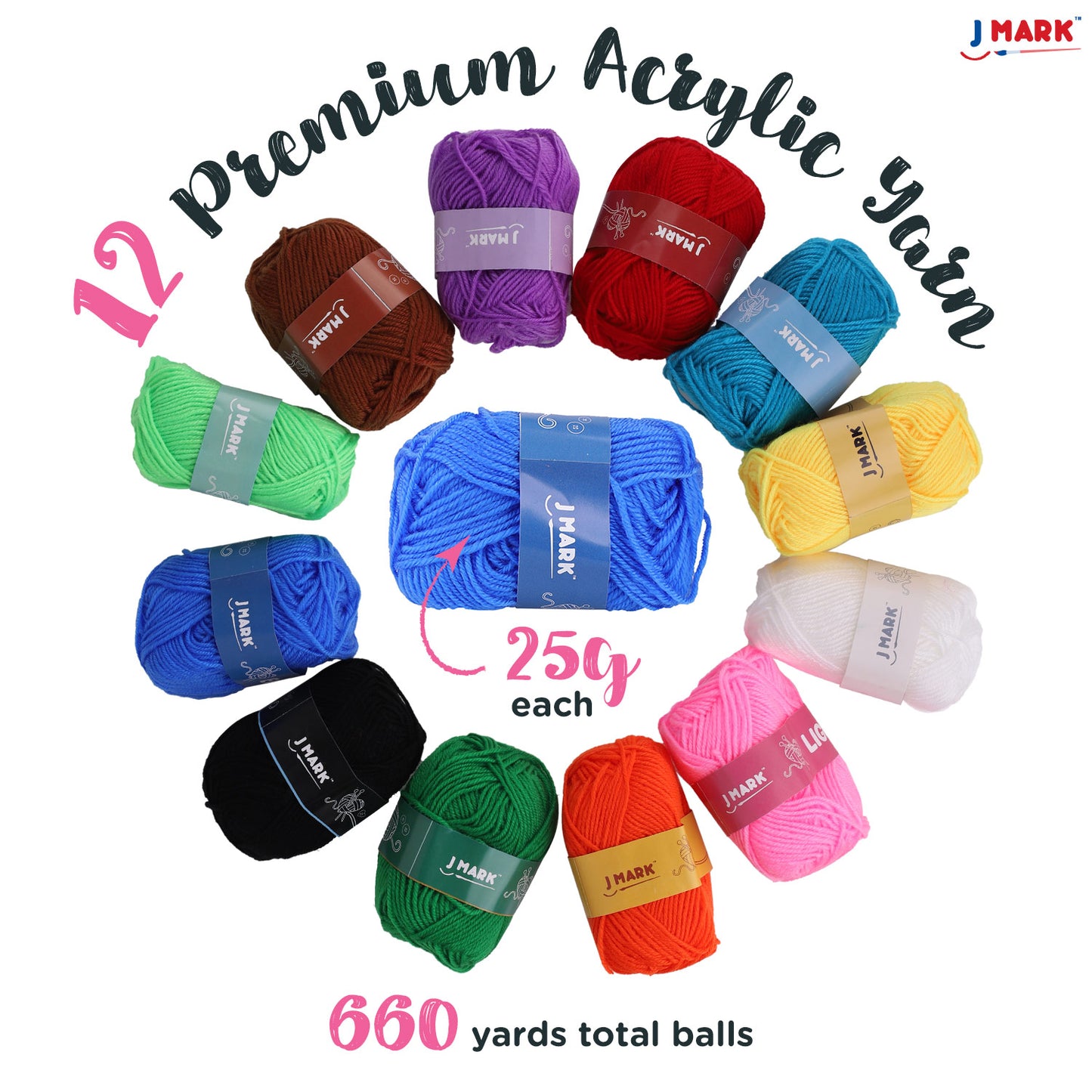 J MARK Acrylic Crochet Kit for Beginners – Premium Crochet Starter Kit for Adults Bundle