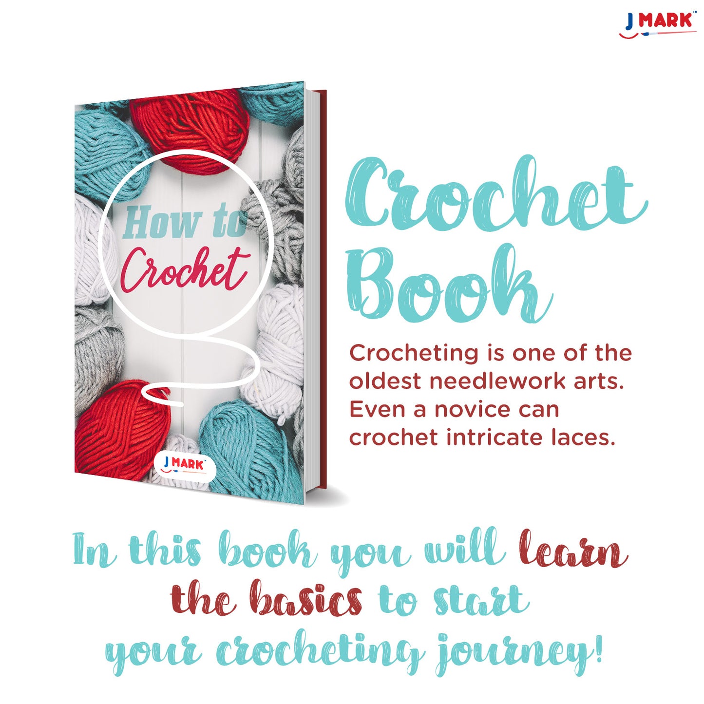 J MARK Acrylic Crochet Kit for Beginners – Premium Crochet Starter Kit for Adults Bundle